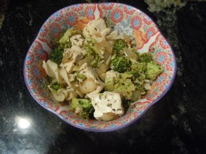 broccoli and tofu with pasta